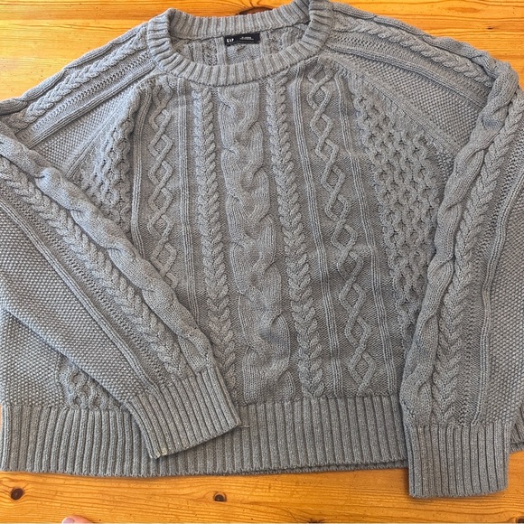 Gap Cable knit sweater XL women blue heather crewneck - Picture 3 of 12